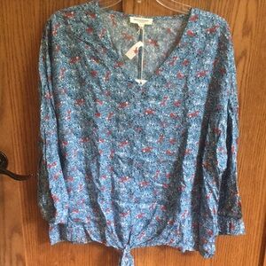 Beach Lunch Lounge floral top size Large
